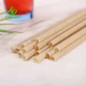 Соломинки сахарного тростника 6 мм, 8 мм, 12 мм, биоразлагаемые пластиковые Бесплатные экологически чистые соломинки Boba, соломинка для сахарного тростника