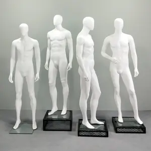 FRP Toàn Thân Trắng Nam Mannequin Cho Người Đàn Ông Ăn Mặc