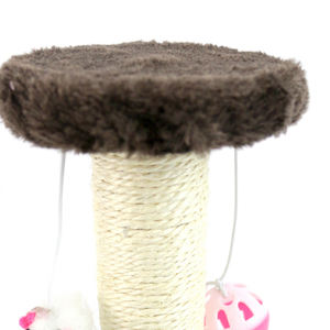 Árbol para Gatos de Madera Maciza Grande de 17*17*20CM con Cama de Sisal y Juguete, Empacado en Caja de Cartón - Product Image 5