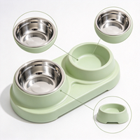 Mangeoire inclinée pour chiens et chats, angle de 15 degrés, pour petits chiens et chatons, alimentation quotidienne avec bols amovibles en acier inoxydable, gris