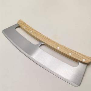 Cortador de <span class=keywords><strong>Pizza</strong></span> Directo de Fábrica, Mango de Madera, Cortador de <span class=keywords><strong>Pizza</strong></span> Semicircular de Acero Inoxidable - Product Image 1