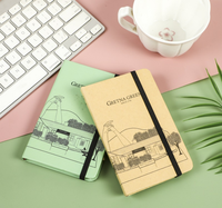 Carnet de notes A5 personnalisé avec logo, couverture rigide en papier kraft recyclable, imprimé, avec bande élastique pour étudiants