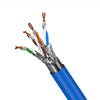 Cable CAT6/CAT7 blindado con conductor de cobre personalizado por fabricante OEM, 8 núcleos, 100 metros por rollo para Ethernet/redes