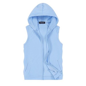 <span class=keywords><strong>Chaqueta</strong></span> con capucha sin mangas para <span class=keywords><strong>hombre</strong></span> de verano 2025 Color puro en azul, negro, blanco, gris, moda informal, estampado de tela de algodón - Product Image 6