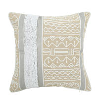 Housse de coussin carrée Innermor en macramé de coton de luxe style bohème, avec pompons touffetés, pour usage hôtelier, vente en gros, décoration intérieure