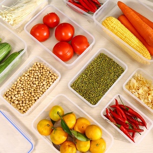Nevera de cocina moderna, fiambrera <span class=keywords><strong>Rectangular</strong></span> para microondas, resistente al calor, plástico, fruta, almacenamiento de alimentos sellado - Product Image 2
