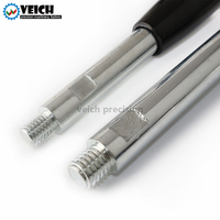 VEICHU VCN942 Steel Machine Tool Handle with Fixed Long Grip Bakelite Knob Double-Ended Screw Fastener Black/Silver Made China