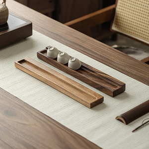 Walnut Wood Tea Cup Storage Rack Solid Wood Retro Drain Rack Home Use Tea Ceremony Accessories - Product Image 1
