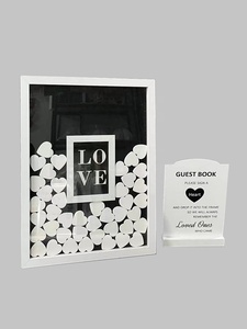 Màu trắng cổ điển của khách cuốn sách khung với trái tim cho đám cưới bé tắm Bridal tắm kỷ niệm tang lễ - Product Image 2