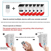 Système d'alarme sonore et lumineux à détecteur de mouvement solaire extérieur étanche IP65 120 dB avec détection infrarouge humaine Sirène ABS