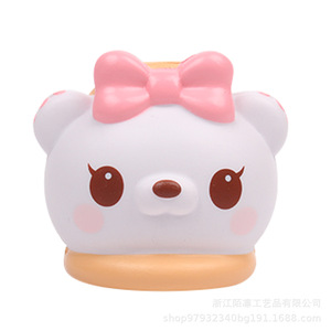 Oso de espuma de poliuretano con lazo rosa, juguete antiestrés de rebote lento para niñas de 5 a 7 años - Product Image 1