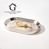 Plateau de rangement elliptique en métal pour crin de cheval de luxe, décor d'hôtel et de maison personnalisé le plus populaire