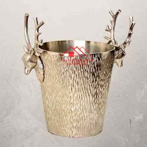 ถังน้ำแข็งอลูมิเนียมแข็งพร้อมด้ามจับกวางเรนเดียร์ทองเหลืองสำหรับตกแต่งงานแต่งงานงานปาร์ตี้ - Product Image 3