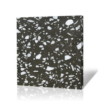 Dalles de terrazzo inorganique noir Galaxy Chip pour sols, murs, comptoirs, marches d'escalier, projets hôteliers de luxe