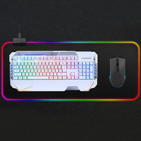 Tapis de souris RGB, pour clavier de Table en caoutchouc étanche, éclairage LED, Surface en tissu résistant à l'eau