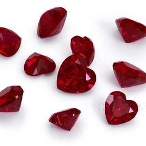 Pigeon Blood Red Heart Cut Synthetic Ruby Loose Stone Jewelry Accent Gift Unisex - Product Image 1