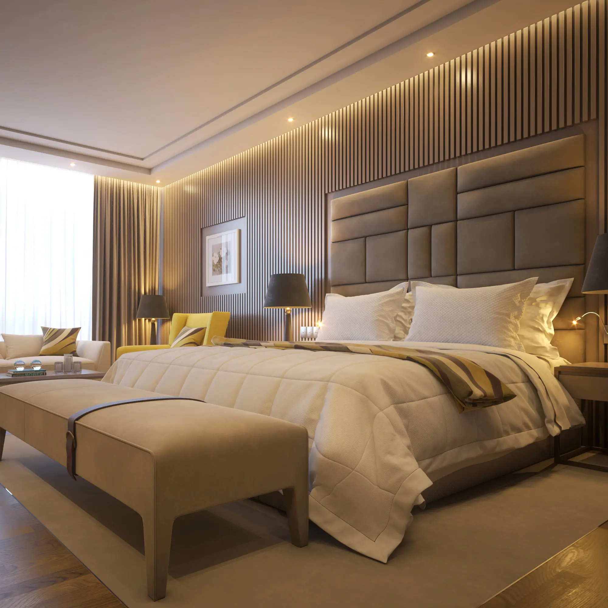 Modem fabrika özelleştirme lüks yatak odası takımı otel mobilyaları 5 yıldız