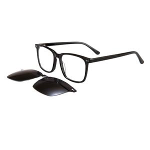 Nouvelles lunettes de soleil carrées élégantes en acétate à monture intégrale, lunettes de soleil à clip magnétique bicolores, montures de lunettes de soleil tendance - Product Image 5