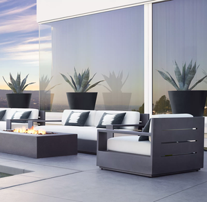 Canapés de patio en aluminium anti-corrosion, chaises de jardin en métal imperméables, meubles d'extérieur pour villa et hôtel - Product Image 1