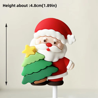 Ensemble de décorations de gâteau de Noël en plastique : figurines Père Noël, bonhomme de neige, sapin, boîte cadeau, chaussette – Fournitures de fête de Noël pour adolescents