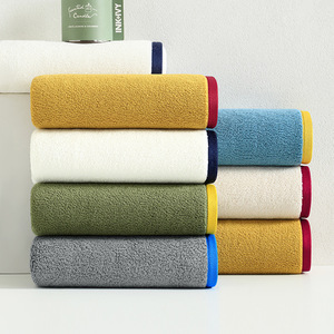 Nueva <span class=keywords><strong>toalla</strong></span> de baño unisex para adultos de algodón puro con bloques de color, 70*140, suave, gruesa para otoño e invierno, <span class=keywords><strong>600</strong></span> <span class=keywords><strong>gramos</strong></span>, absorbente. - Product Image 1