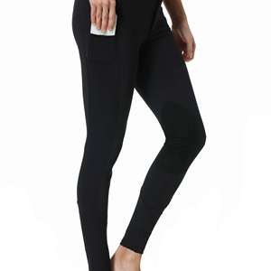 Pantalon d'équitation pour femme avec empiècements en silicone aux genoux, taille haute et poches, idéal pour le saut d'obstacles et le dressage - Product Image 4