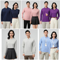 Vente en gros 100% polos à manches longues pour hommes en coton T-shirts polo de performance à manches longues imprimés de logo personnalisé et brodés