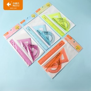 Gran oferta, juego de reglas rectas PS de doble escala fluorescente de 20cm, Material plástico para papelería y herramientas de medición para estudiantes escolares - Product Image 1