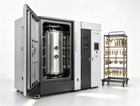 Machine de revêtement sous vide PVD multicolore AsiaLink avec moteur de pompe PLC pour décorations semi-automatiques en plastique, acier inoxydable et alliages