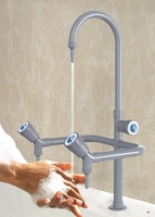 Équipement de laboratoire de haute qualité robinet d'eau de laboratoire en laiton massif robinet de laboratoire à 3 voies balançoire col de cygne