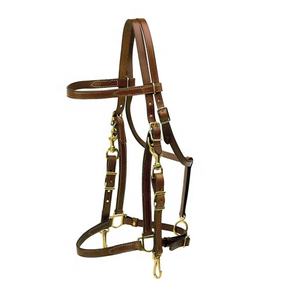 Cabestro de Cuero Premium Teñido en Tambor con Correa Acolchada de Nylon Sintético, Personalizable con Logotipo, Estilo Western - Product Image 1