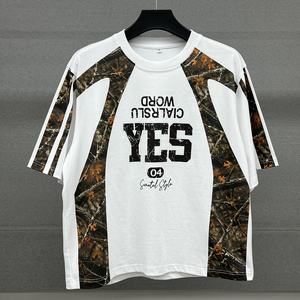 Camiseta Premium de Cuello Redondo, Diseño Personalizado con Estampado de Camuflaje, Camisetas de Algodón Grueso de Alta Calidad, Tallas Grandes - Product Image 1