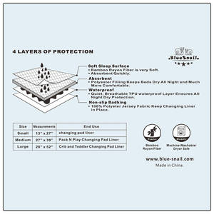 Fasciatoio per pannolini impermeabile lavabile altamente assorbente in tessuto iposensibile per neonati 3 conteggi - Product Image 6
