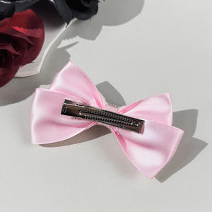 Barrette en satin faite à la main avec nœud et ailes de ballerine, ornée de strass, mignonne et élégante, SASA Gift, pince latérale, ailes d'ange, 9,5x6cm, style Lolita - Product Image 4