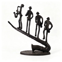 Sculptures en fonte de groupe de jazz, figurine abstraite de saxophoniste, art musical moderne, musicien pour la décoration de la maison, bar, bureau, ornement