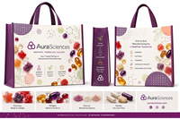 Sac fourre-tout écologique réutilisable en non-tissé avec impression de lettres pour les voyages et les activités de plein air