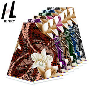 Prix de gros usine – Tissu en polyester imprimé floral confortable style <span class=keywords><strong>polynésien</strong></span> pour jupes féminines, vendu au mètre - Product Image 1