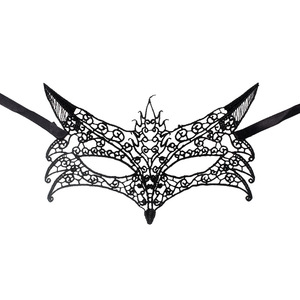 Mascherata divertente <span class=keywords><strong>maschera</strong></span> <span class=keywords><strong>di</strong></span> pizzo per le donne veneziane Costume da festa <span class=keywords><strong>di</strong></span> Halloween carnevale adatto per adulti morbido nero - Product Image 1