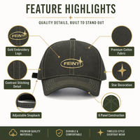 Casquette de baseball unisexe en twill de coton olive foncé de luxe avec logo personnalisé, 6 panneaux, broderie à points contrastants, ajustable