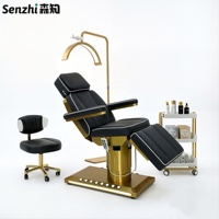 Nouveau design de lit de beauté électrique à 3 moteurs, lit pour extensions de cils, lit de salon de beauté, lit de tatouage, lit facial, lit de massage réglable, lits pour extensions de cils