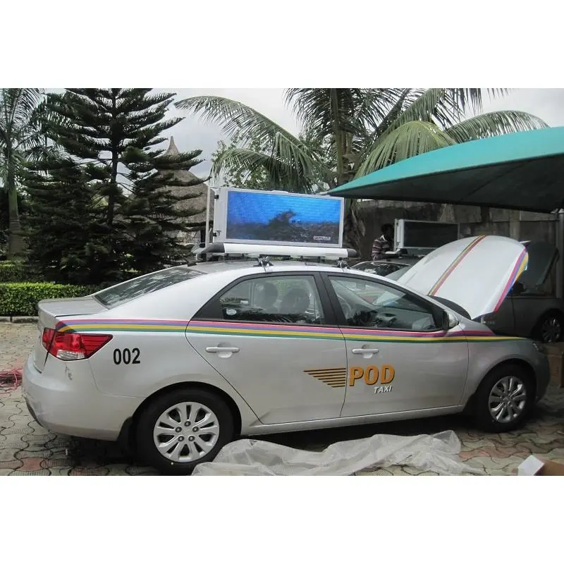 Không thấm nước nhỏ xe taxi mái quảng cáo LED hiển thị 960mm x 320mm hai mặt taxi TOP LED màn hình hiển thị