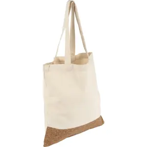 Borsa shopper in cotone con fondo in sughero, merchandising sostenibile - Product Image 3