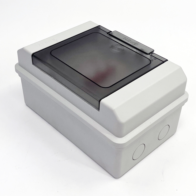 AT Series 4 Way Complete Waterproof Distribution Box IP65 ABS Plastic MCB Distribution Board Outdoor Wall Mount Power Box