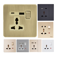 Interruptor de Pared de Acero Inoxidable Super Delgado 13AX 250V