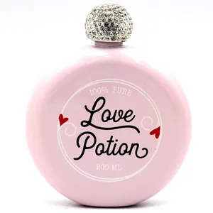 5oz Dames Diamant Strass Ronde Hanche Flacon Mignon En Acier Inoxydable Métal Hip Flask Vin pour Whisky <span class=keywords><strong>Alcool</strong></span> - Product Image 3