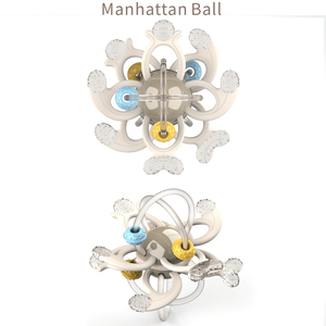 Nouveauté : Jouets de dentition unisexes de qualité alimentaire pour bébés, balle éducative Manhattan, sans BPA, en <span class=keywords><strong>silicone</strong></span> <span class=keywords><strong>souple</strong></span> pour bébés - Product Image 1