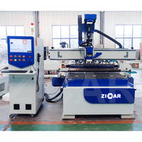 ZICAR 1300x2500 CNC máquina enrutadora de anidación cambiador automático de herramientas con revestimiento recto enrutador CNC de corte de madera