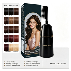 Crème colorante permanente pour cheveux à l'essence naturelle couvrante grise avec pinceau applicateur, logo personnalisé, qualité professionnelle - Product Image 1