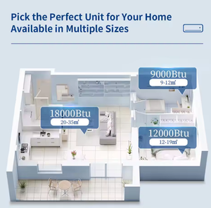 Aire Acondicionado Mini Split TCL Económico 9000btu 12000btu 18000btu 24000btu, Suministro en Stock, 220V 50hz, Aire Acondicionado Doméstico Interior - Product Image 6