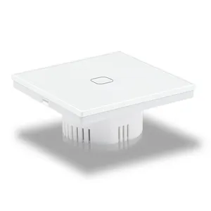 UE/Reino Unido estándar Google Home Control de voz Panel de cristal 1 Gang Tuya Smart Wifi Switch